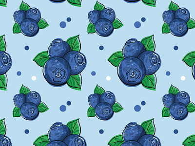 Blueberry Pattern Design blue blueberries blueberry branding design fabric food fruit healthy illustration illustration art illustrator packaging pattern pattern design print repeat superfood surface design textile