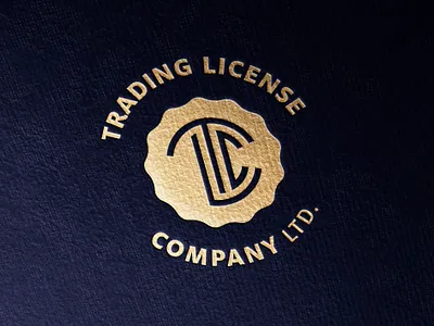 Trading License Company Logo blue branding company design elite gold graphic design high quality license logo ltd luxury premium premium grade printed round seal superior top tier trading