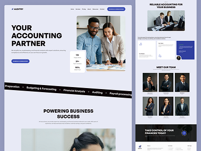 Auditry - Finance & Accounting Figma Template banking consulting professionals design financial advisors financial advisory ui webflow webflow template