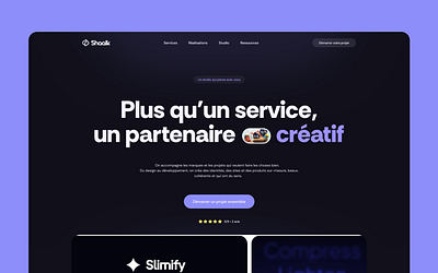 Shaalk - Website Design branding creative dark design hero homepage interface landingpage modern purple studio typography ui webdesign website