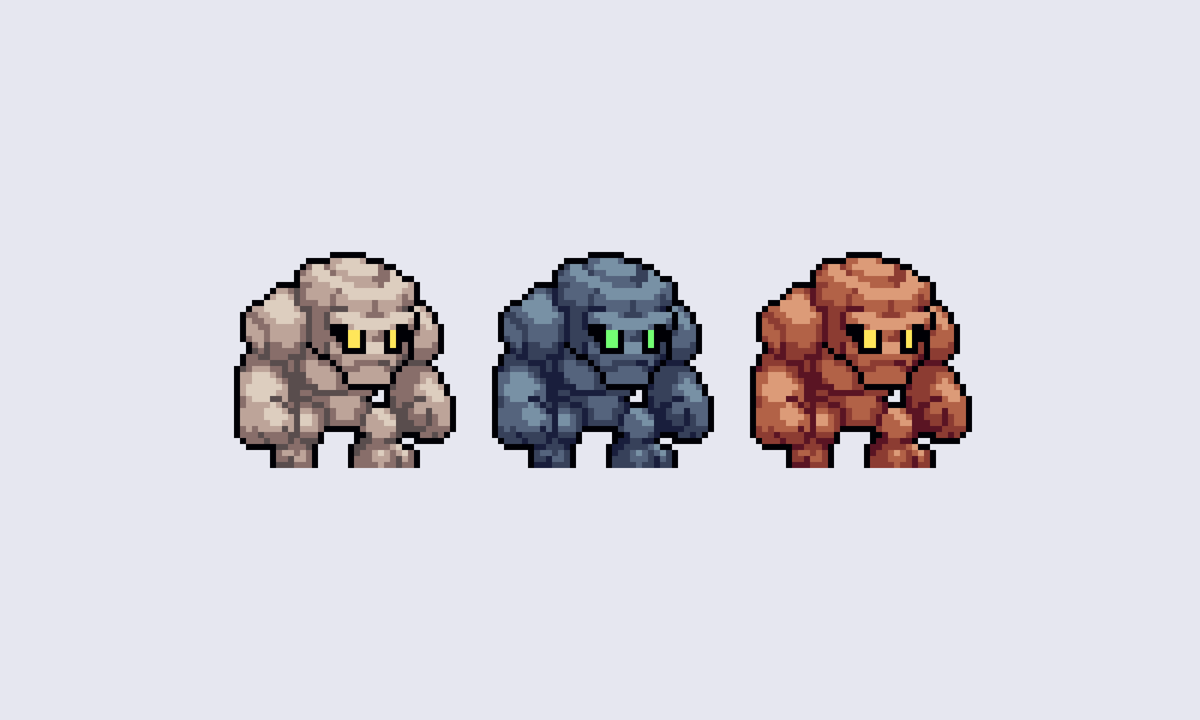 Stone Golems | Game Design design game gamedev illustration pixel pixelart retro