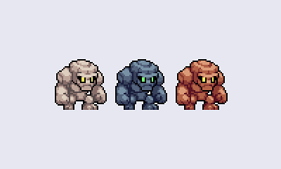 Stone Golems | Game Design design game gamedev illustration pixel pixelart retro
