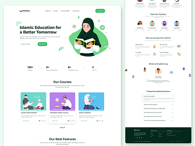 Murouj Academy Website dailyui design education illustration landingpage mockup theme ui uidesign uiux website