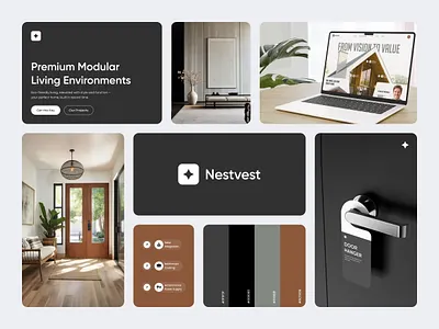 Nestvest - Real Estate Branding brand brand guidelines branding design logo logo design marketing mockup premium realestate ui ux web website