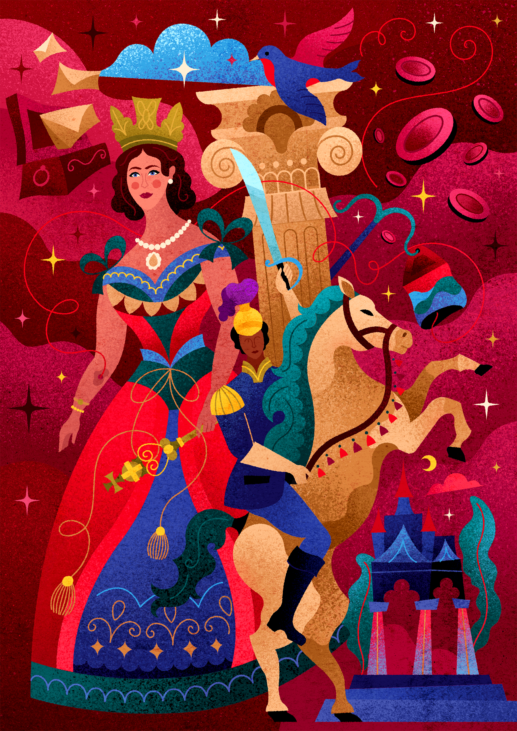 Queen Victoria - Royal Disease abstract adobe illustrator army blood cells design england genes geometric hemophilia horse illustration medical pattern queen royal royality united kingdom vector victoria