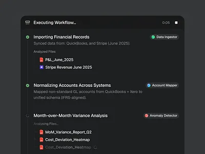 Workflow Timeline ai automation dark flow mode run timeline workflow