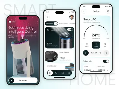 Smart Home App Design ai air conditioner app app design b2b home ios iot mobile mobile app product design remote smarthome software ui ux