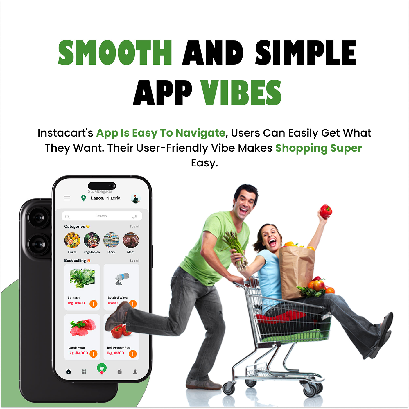 Smooth & Simple Grocery App Interface app concept app ui clean ui ecommerce ui grocery app interface design minimal ui mobile design shopping app ux design