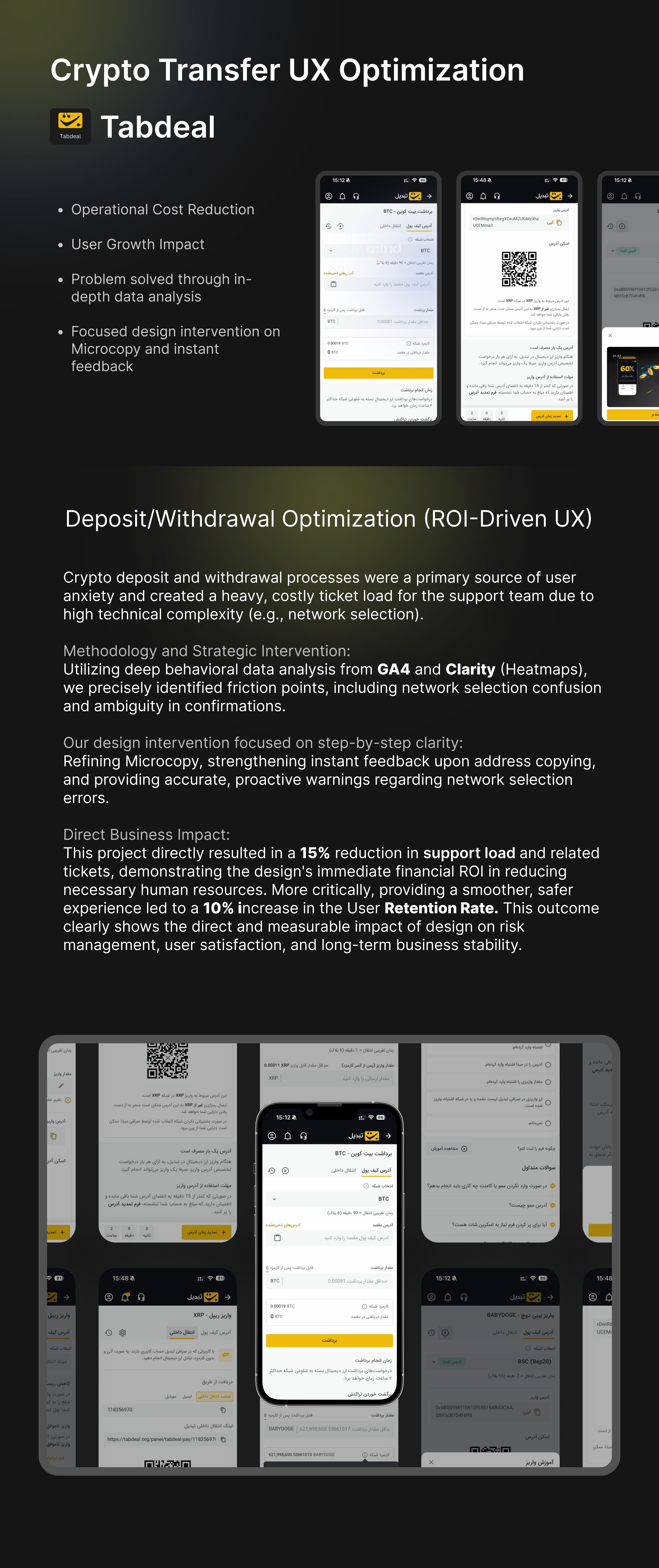 Optimizing Crypto Transfers: Data-Driven Flow (Tabdeal) crypto cryptocurrency data data driven deposit optimazation product productdesign transfer ui ux withdraw