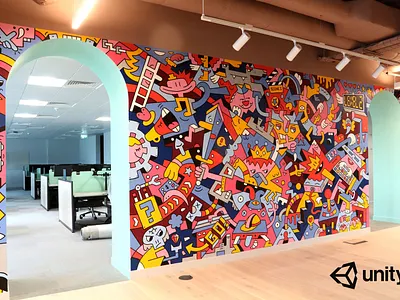 Mural Work design digital folioart illustration mural vector