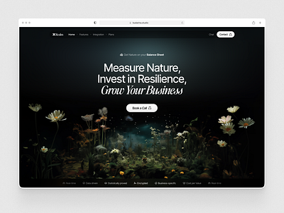 Landing page hero section ai cards design framer herosection nature saas startup web webdesign website