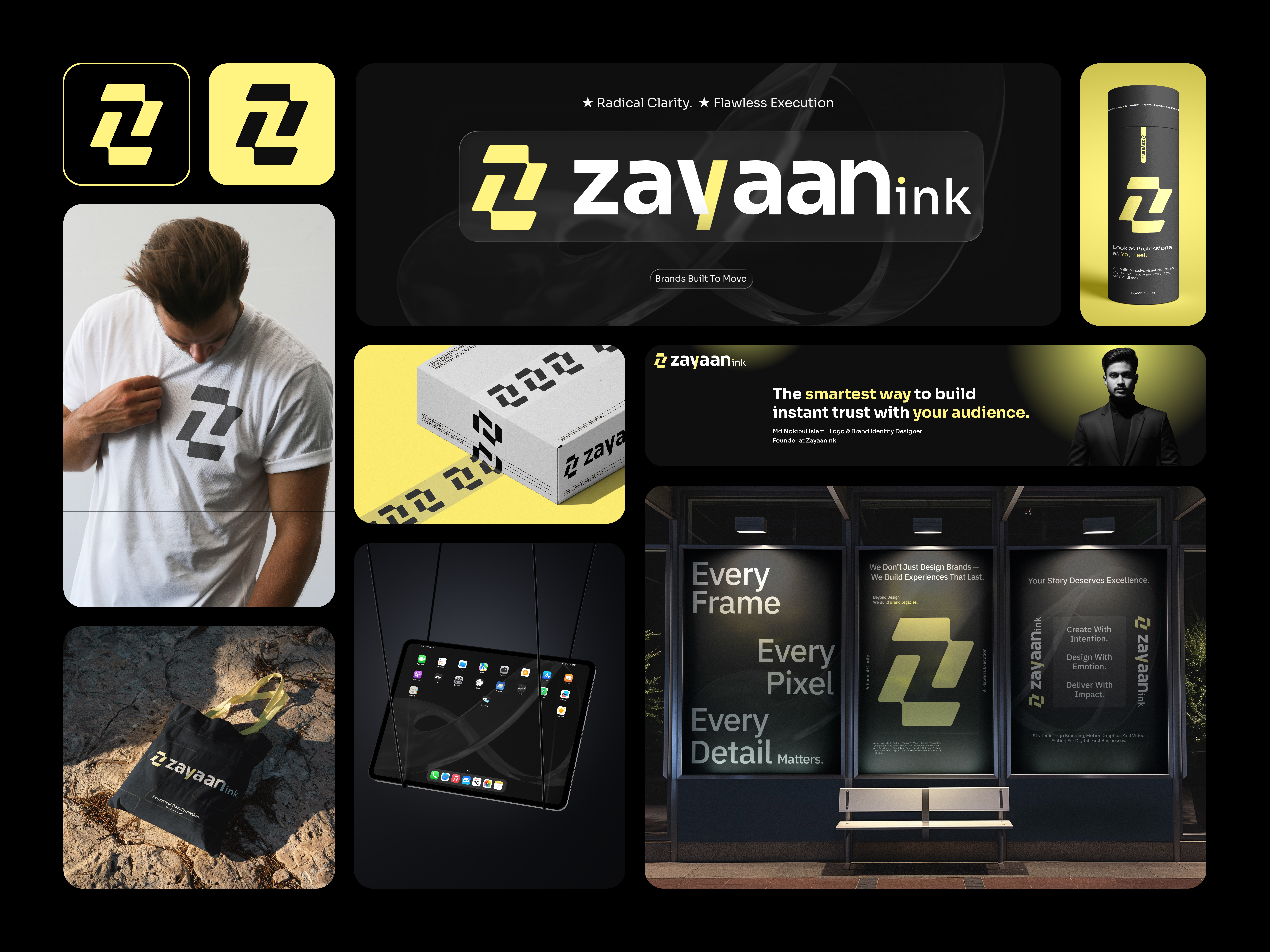 ZayaanInk Brand-Identity Design | Minimalist logo brand identity brand presentation branding corporate branding creative agency graphic design identity design illustration logo process logodesign marketing design minimal logo modern branding monogram portfolio styleguide typography vector visual system zayaanink