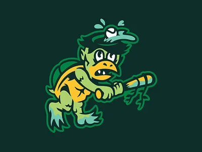 Swing Kappa, Kappa! baseball creature folklore illustration japan kappa vector yokai