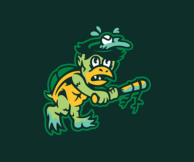 Swing Kappa, Kappa! baseball creature folklore illustration japan kappa vector yokai
