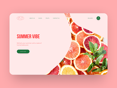 Design Concept: Landing Page of Juice Shop color colorful dailyui design desktop figma inspiration su webdeveloper websitedesign