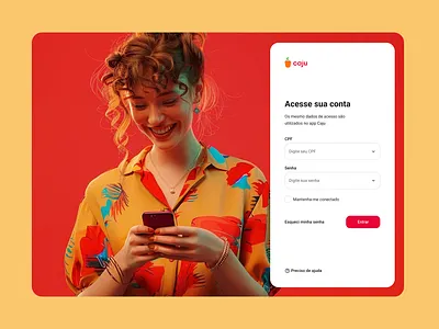 Caju DS studies design system ds login orange red ui
