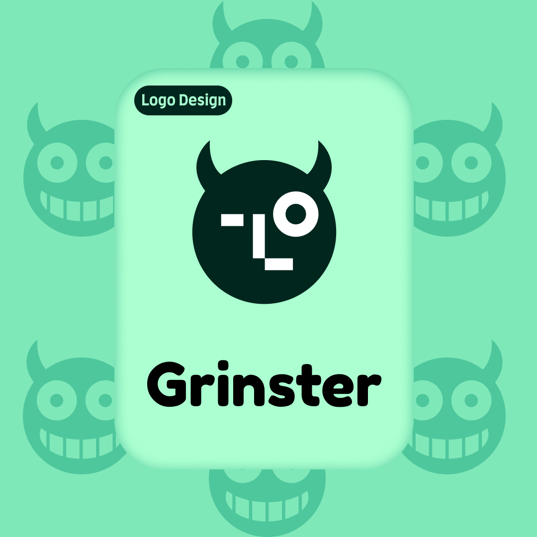 Grinster Logo Flip Animation — Motion Practice animation bgmdn illustration jitter logo motion graphics