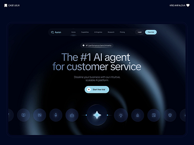 AI Customer Service Agent — SaaS Landing Page UI/UX ai agent ai customer service landing ai landing page animation b2b website design conversion focused landing customer support website dark saas landing page glow landing page helpdesk landing page hero section design landing page landing page design responsive website saas landing page support automation website ui ui ux design webdesign website