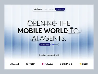 Minitap - AI Agent Platform agents ai ai assistant artificial intelligence chat chat ai clean componennt crm dashboard digital internet modern motion motion graphics technology ui ux website