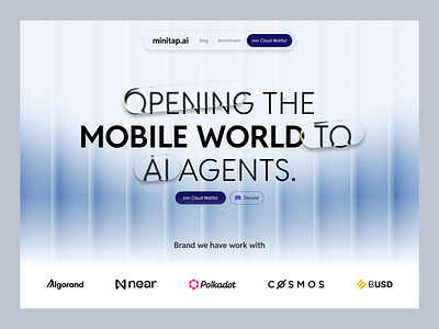 Minitap - AI Agent Platform agents ai ai assistant artificial intelligence chat chat ai clean componennt crm dashboard digital internet modern motion motion graphics technology ui ux website
