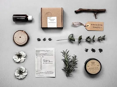 Hexagon Salve creme branding design graphic design