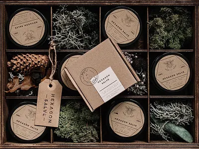 Hexagon Salve creme branding design graphic design