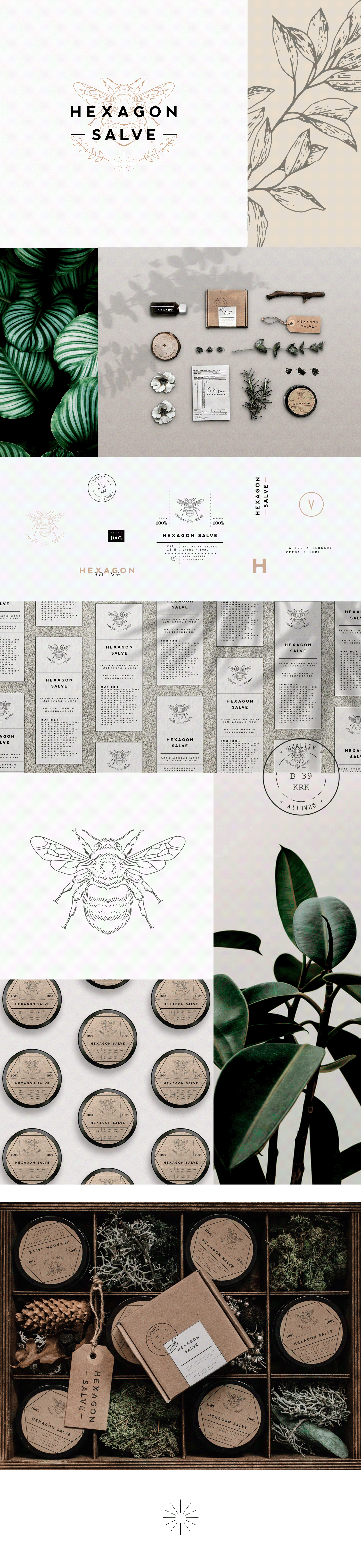 Hexagon Salve creme branding design graphic design