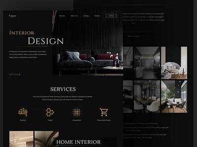 Locus / Interior Design Studio Concept Website figma interaction design interactiondesign landing page modern webdesign responsive design ui uiux use experience user interface ux webdesign website design