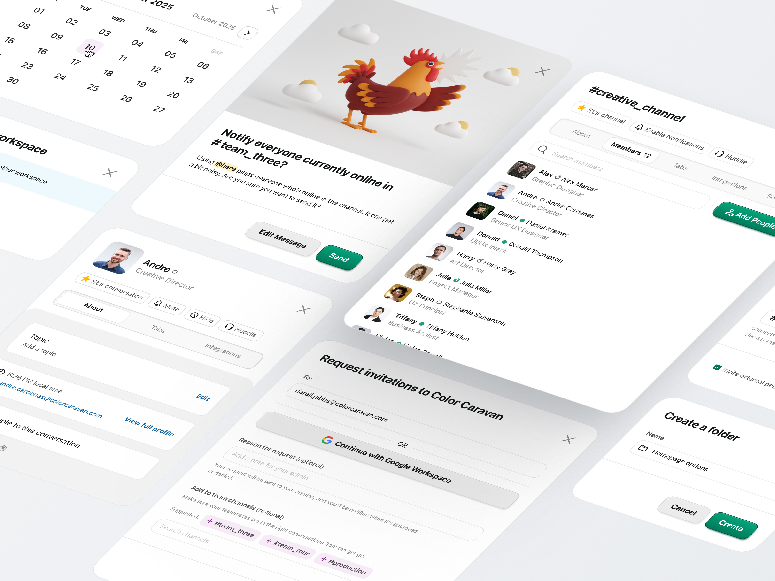 Slack Modals app app design clean component components confirmation design interface minimal modal overlay pop up saas ui ui component ui design uiux user interface ux