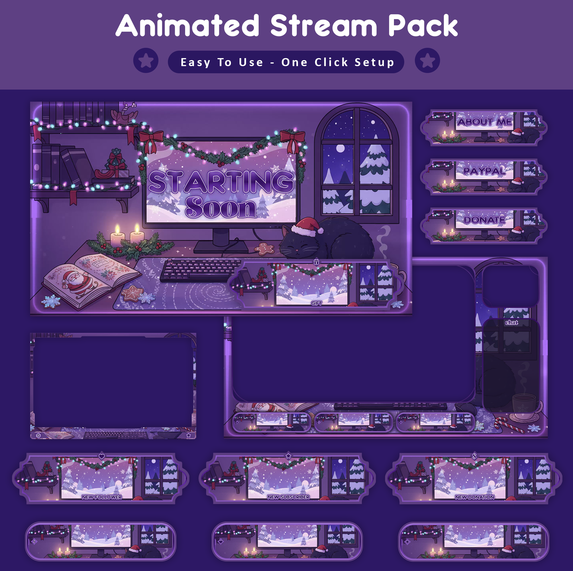Christmas Snow Stream Overlay I Twitch Overlay animated stream pack facecam frame gaming overlay just chatting overlay kick overlay live stream design live stream overlay obs overlay starting soon screen stream package stream panels stream screens streaming graphics streamlabs overlay twitch alerts twitch overlay twitch stream pack vectorkingstudio vtuber overlay youtube overlay