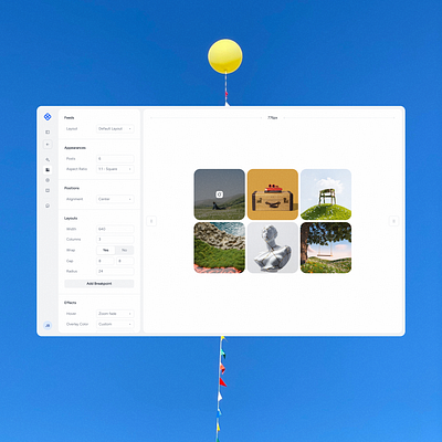 Sidebar - Widget Builder (Feed) app dashboard design feed figma grid menu minimal navigation product design sidebar ui web design
