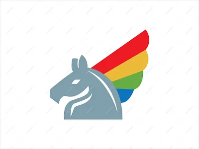 Pegasus Logo animal brand brand design branding brandlogo colourful design graphic design holiday horse horse logo logo logodesign logoforsale pegasus pet vector wing winter xmas