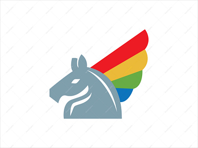 Pegasus Logo animal brand brand design branding brandlogo colourful design graphic design holiday horse horse logo logo logodesign logoforsale pegasus pet vector wing winter xmas