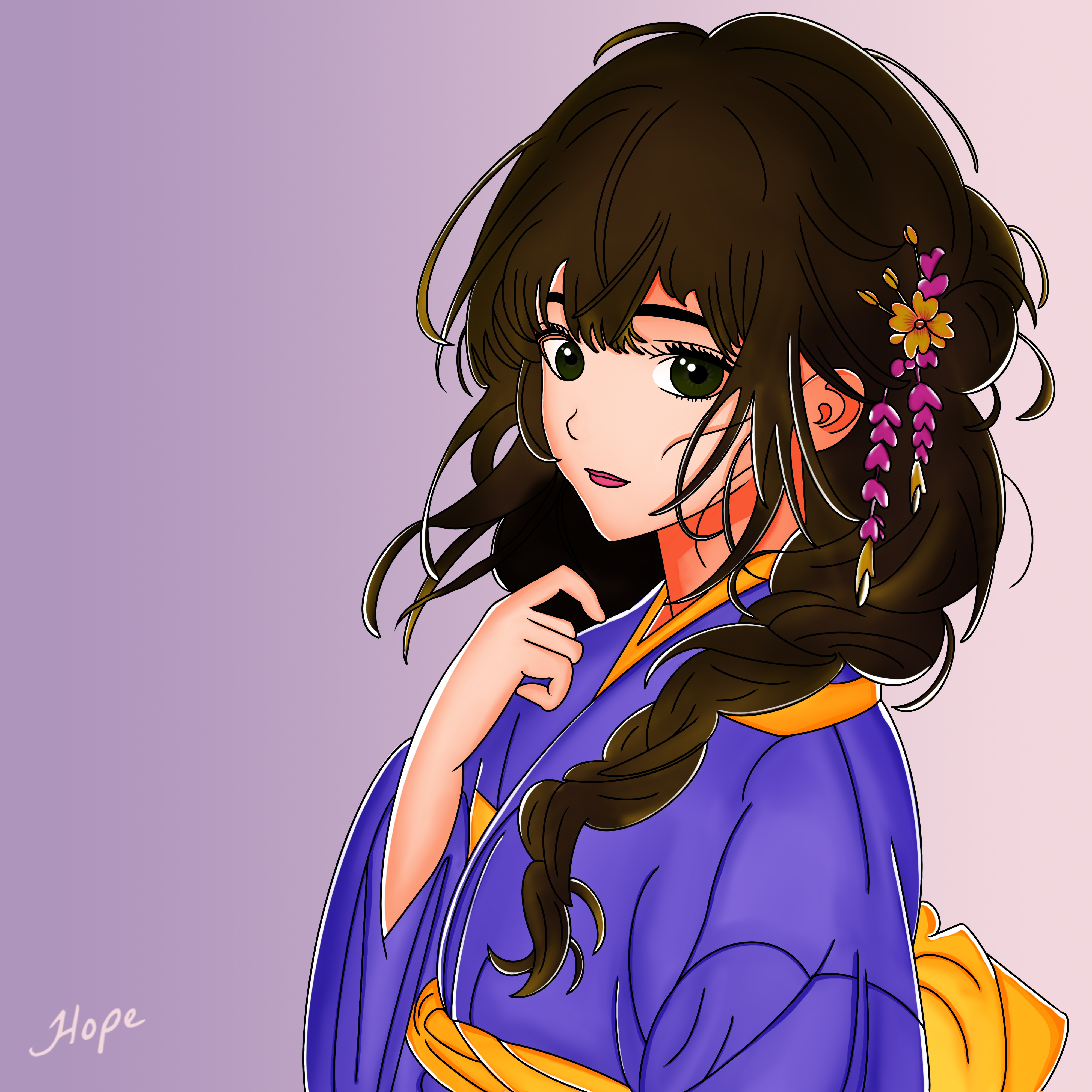 Yukata Kanzashi Girl Character Design anime anime girl anime girl design art artwork character character design character illustration cute cute girl cute girl design design digital art girl character design graphic design illustration japanese girl kanzashi manga yukata