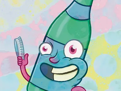 Bottle Boy bold drawing bottle bottle caricature cartoon style character design colourful creative character detailed artwork editorial illustration exaggerated features expressive character fun illustration hand drawn illustration playful artwork quirky art sketchy texture stylized object surreal character textured illustration whimsical drawing