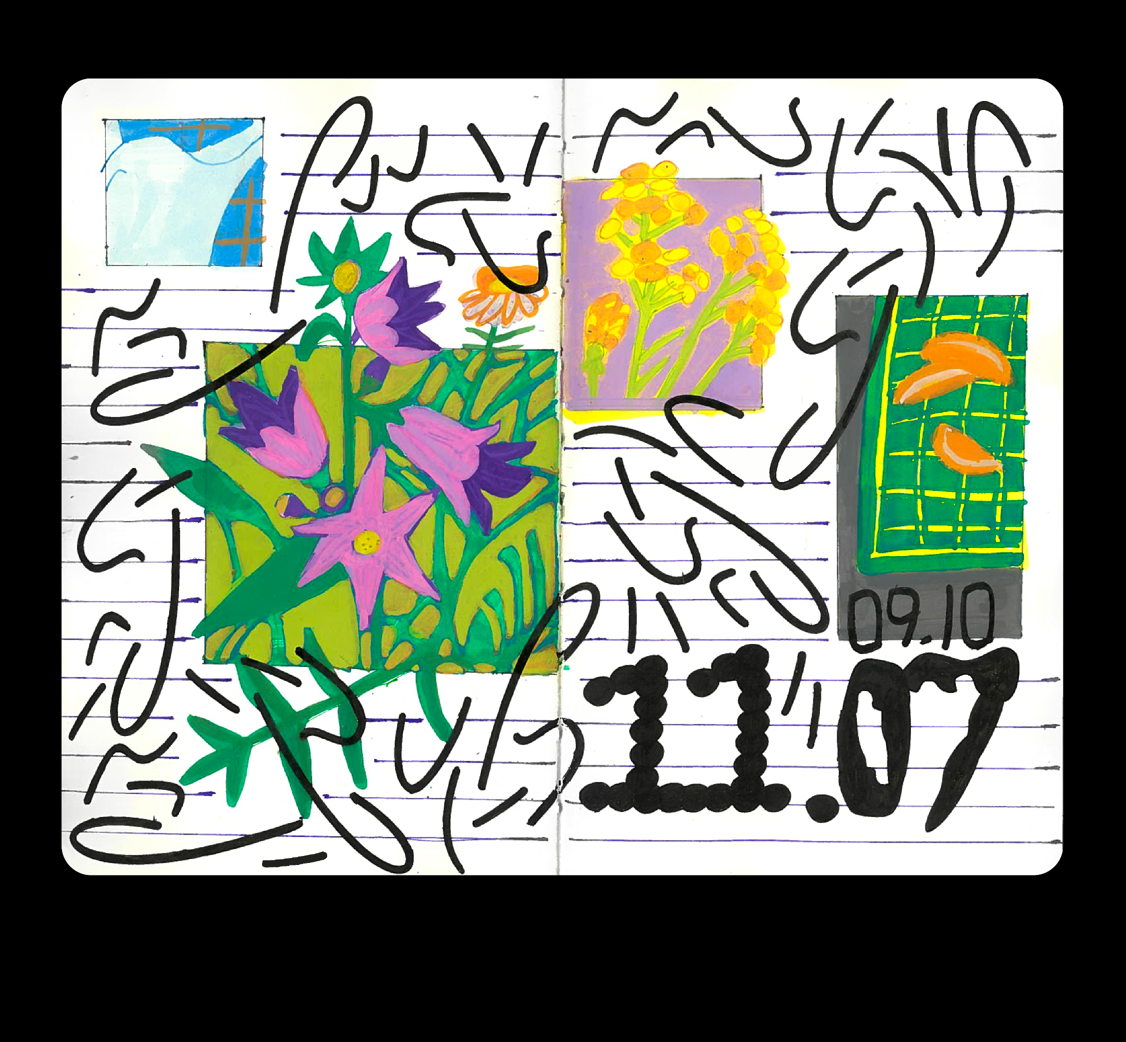 A spread from a sketchbook graphic design illustration sketchbook typography