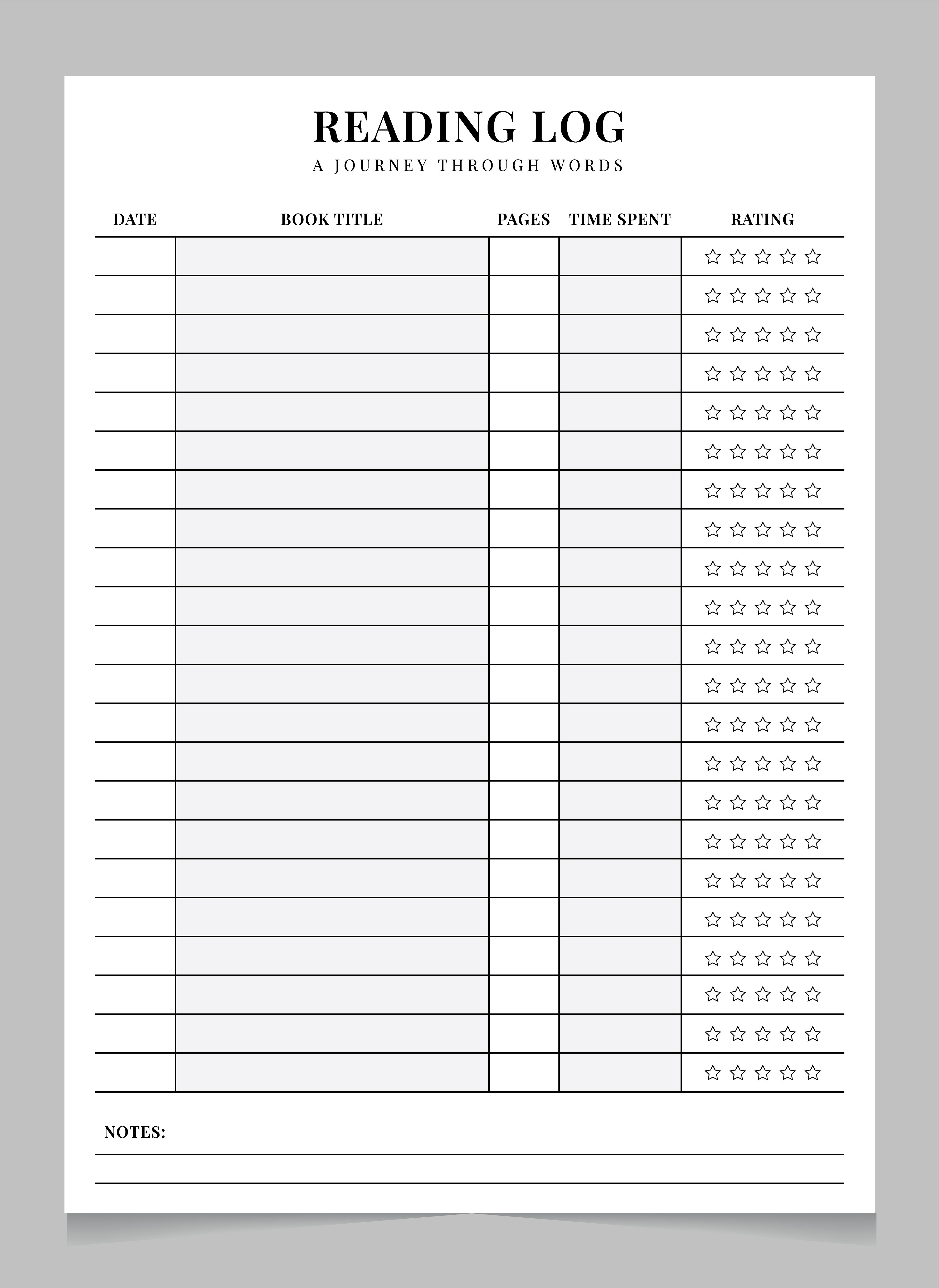 Reading Log Printable | Minimalist Book Tracker a4 printable reading log book journal template book log book review log book tracker daily reading tracker homeschool reading log kids reading log minimalist reading log pdf reading log template printable planner page reading challenge sheet reading journal reading list printable reading log reading planner insert reading record reading tracker student reading tracker study tracker printable