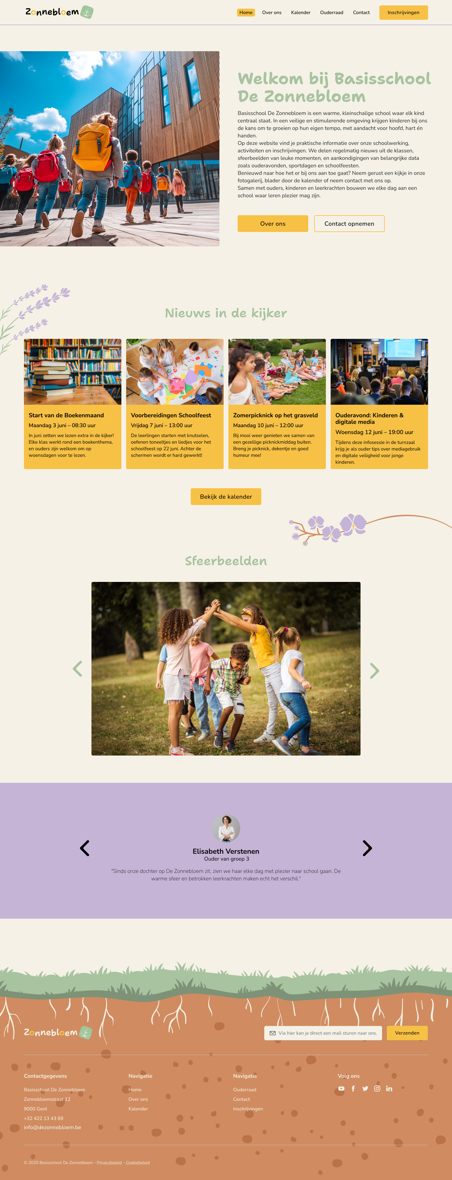 Design for fictive school website