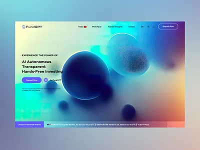 FundGPT V1 Web Ui Landing Shot ai blockchain branding crypto design graphic design illustration photography ui ui design ux ux design web design