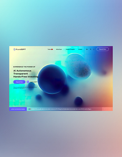 FundGPT V1 Web Ui Landing Shot ai blockchain branding crypto design graphic design illustration photography ui ui design ux ux design web design