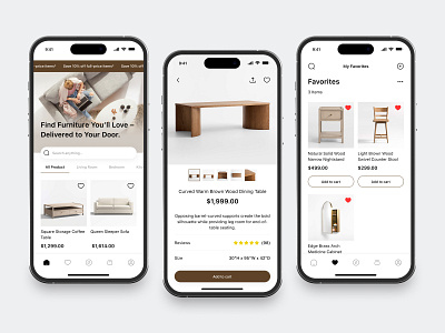 Furniture Shop Mobile App buy design explore fireart fireart studio flat furniture home ios items like list mobile promo ui ux