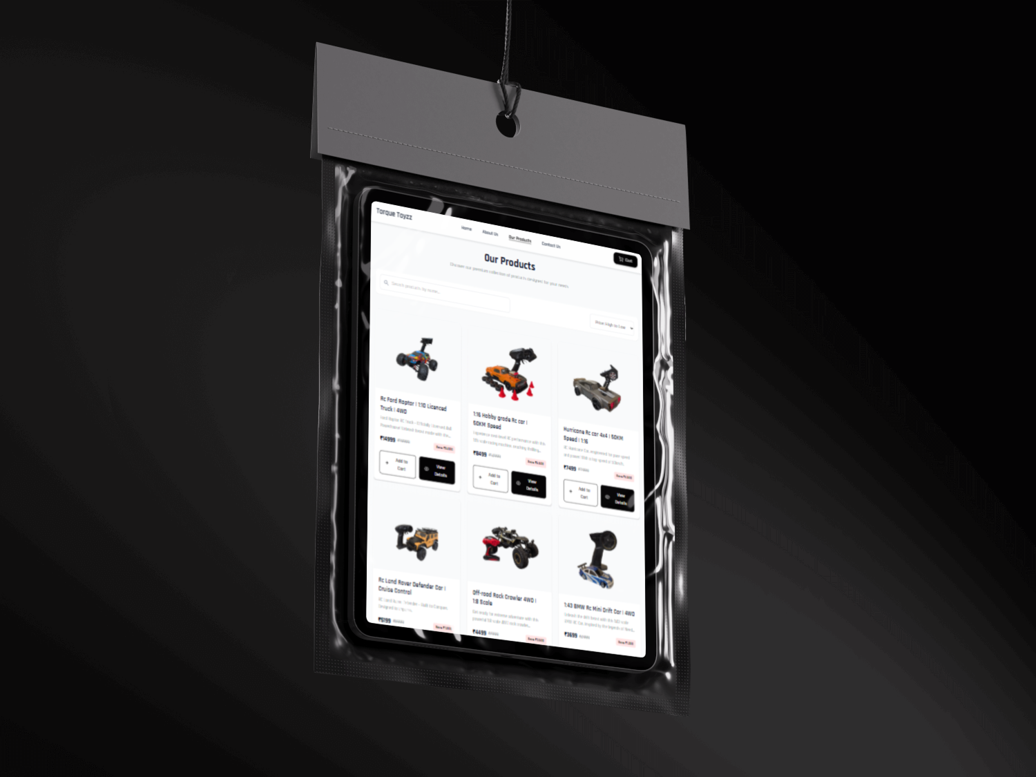 Example of Modern Product Showcase Website UI