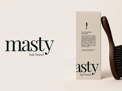 Masty Hair Brush Branding - 2025 brand identity brand package brand packaging branding branding agency designer graphic design hair brand illustration logo logo design luxurybranding package design social media agency