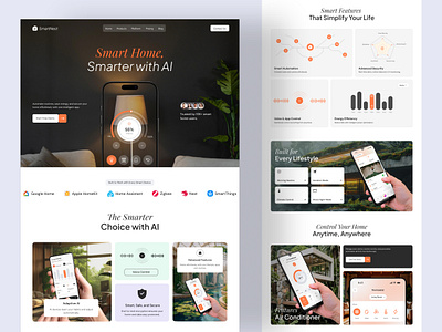 AI Smart Home Website Landing Page ai automation website ai landing page ai saas landing page ai saas website ai smart home landing page ai smart home website ai website figma website design framer website framer website designer home automatin website landing page design saas landing page saas website smart home website uiux design uiux designer web design webflow website webflow website designer