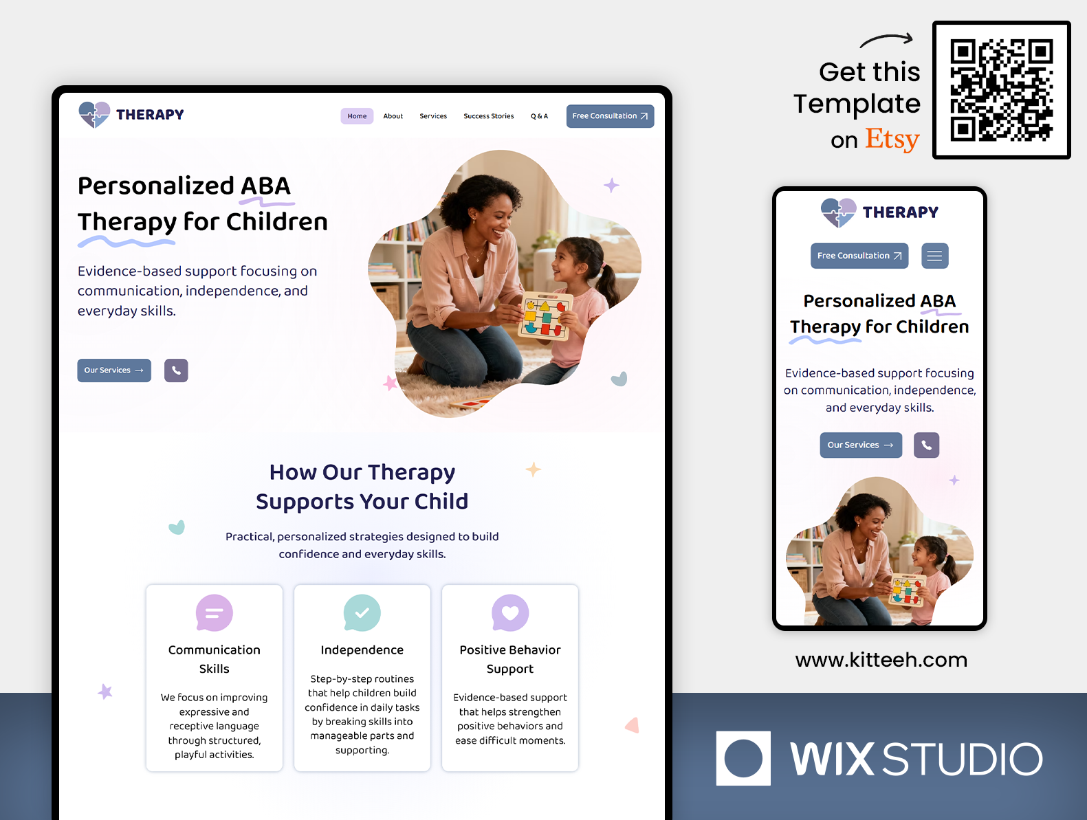 ABA Therapy for Children - Wix Studio Website Template aba aba therapy adhd autism child developement children early intervention health health center kids parent coaching website pediatric sensory integration special needs speech therapy therapy website template wix studio wix studio website wix studio website template