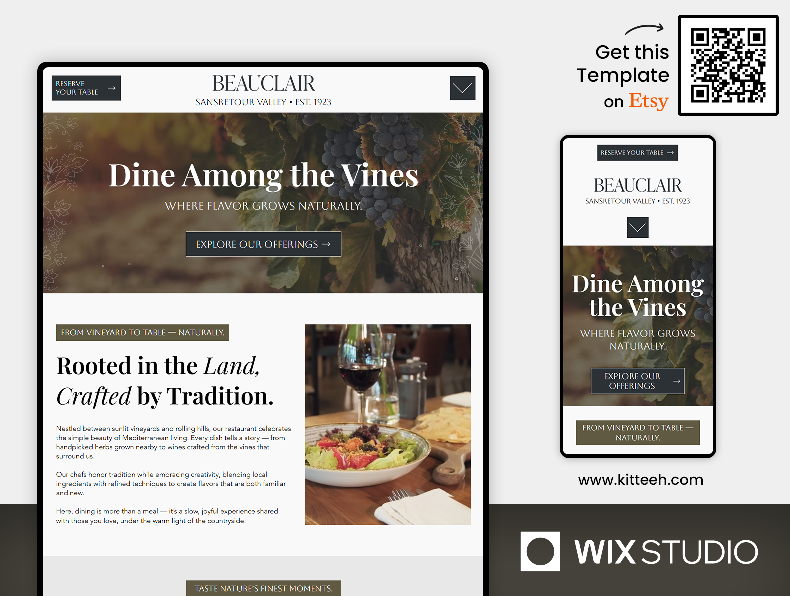 Winery & Restaurant - Wix Studio Website Template beautiful website country estate gourmet food restaurant vineyard vineyard wedding website website template wine bar winery winery event hosting winery resort wix studio wix studio restaurant wix studio website wix studio website template wix studio winery