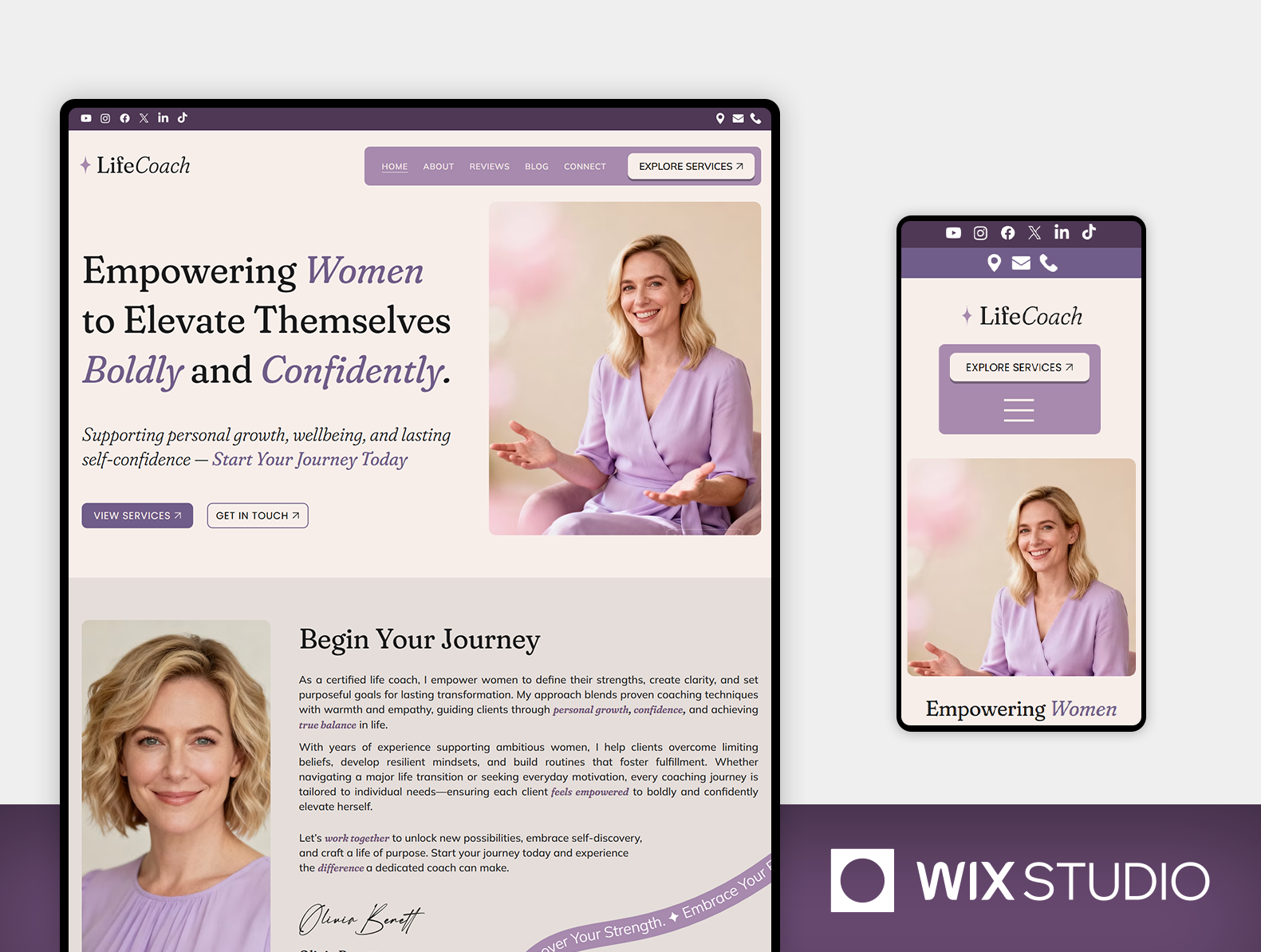 Example of Life Coach - Wix Studio Website Template