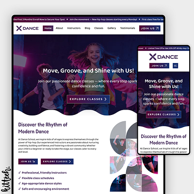 Dance School Wix Studio - Website Template and performance arts school beautiful website cheerleader cheerleading classic and modern dance dance competition dance lessons dance school dance studio gymnastics kids dance kids dance class stage theater wellness studio wix studio wix studio website wix studio website template zumba