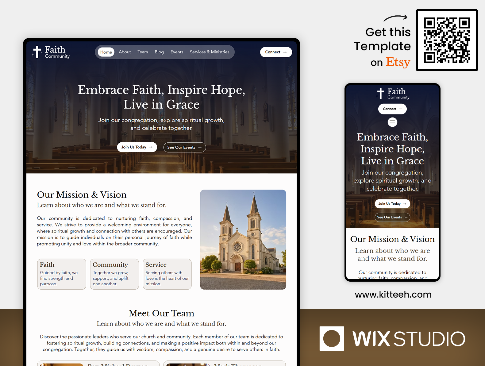 Faith Community - Wix Studio Website Template beautiful website bible study chapel charity foundations social work christian communities church website community donation faith ministries outreach mission groups prayer groups religious organization sunday school volunteer website website template wix studio wix studio website wix studio website template