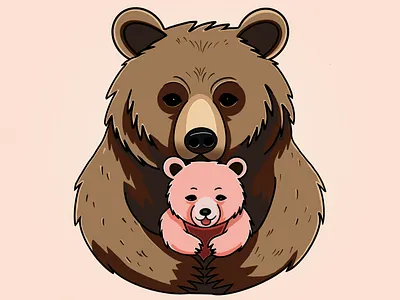Mommy Bear Mascot Logo Design artwork bear branding character character design character illustration design digital art graphic design illustration logo logo design mascot mascot logo mascot logo design mommy bear